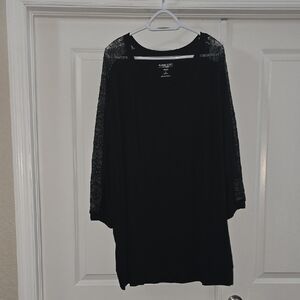 Black Lace Sleeve Top